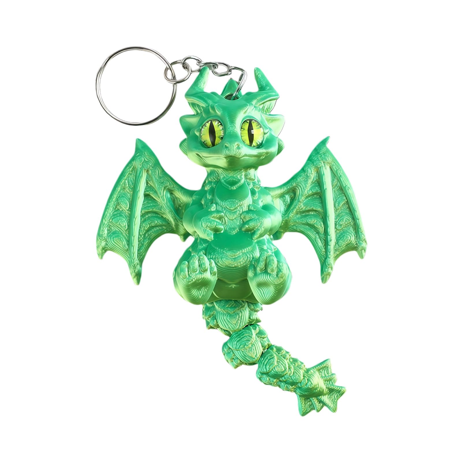 sodeber 3D Printed Western Dragon Keychain with Movable Joints for Kids and Collectors Flexible Wing Keyring Adjustable Dragon Figurine