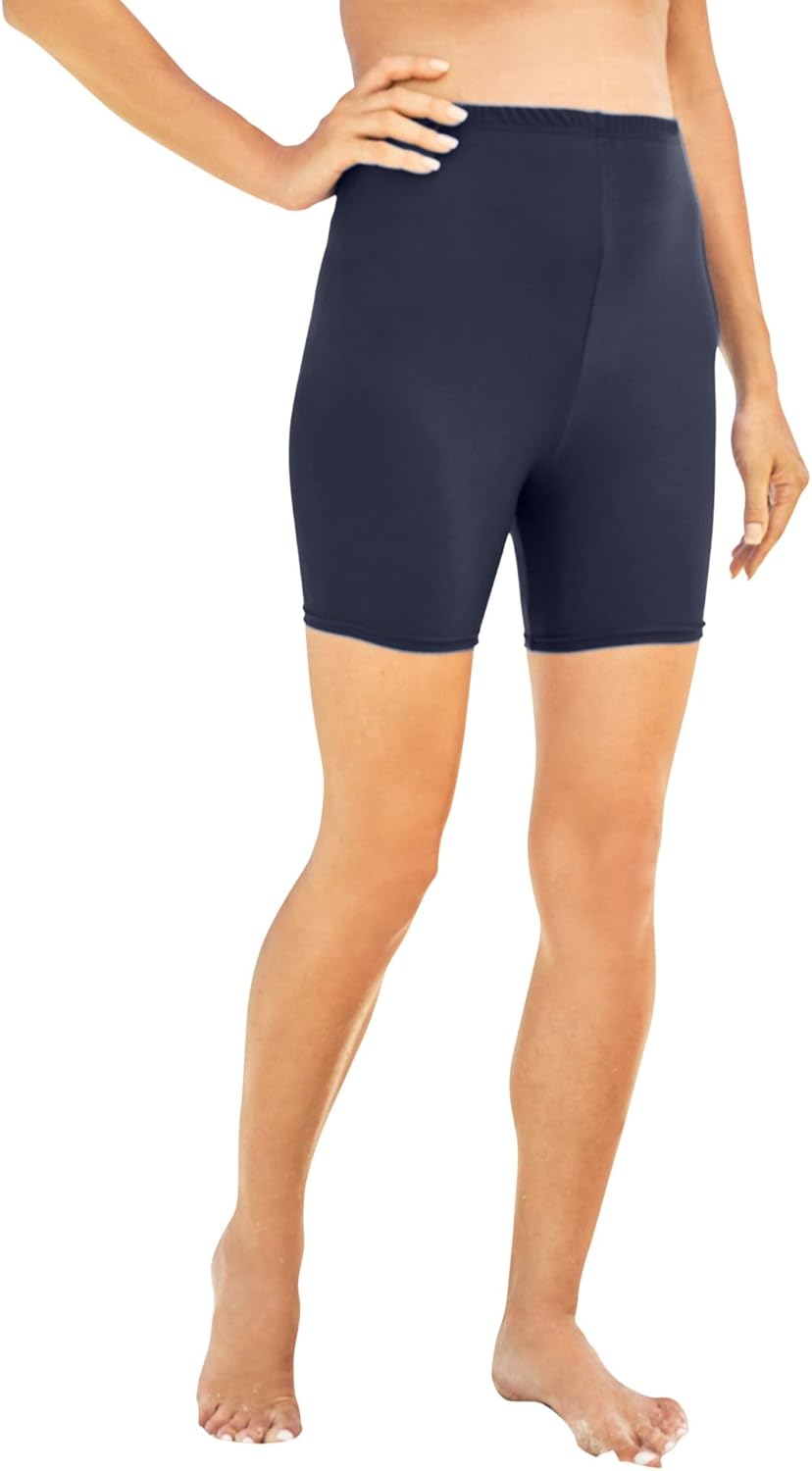 Swim 365 Women's Plus Size Chlorine-Resistant Full-Coverage 5" Swim Boy Short