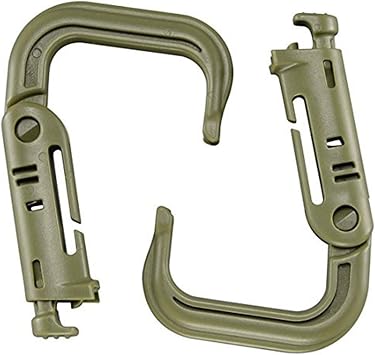 BOOSTEADY 10 Pack Multipurpose D-Ring Grimlock Locking for Molle Webbing with Zippered Pouch