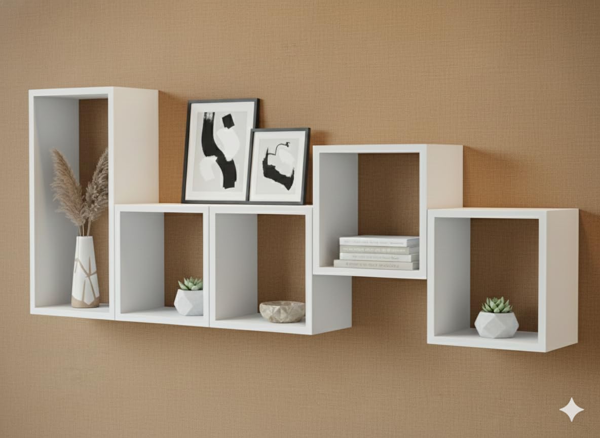 Dusty Grain Wall Mounted Display Rack for Home Decor-image-4