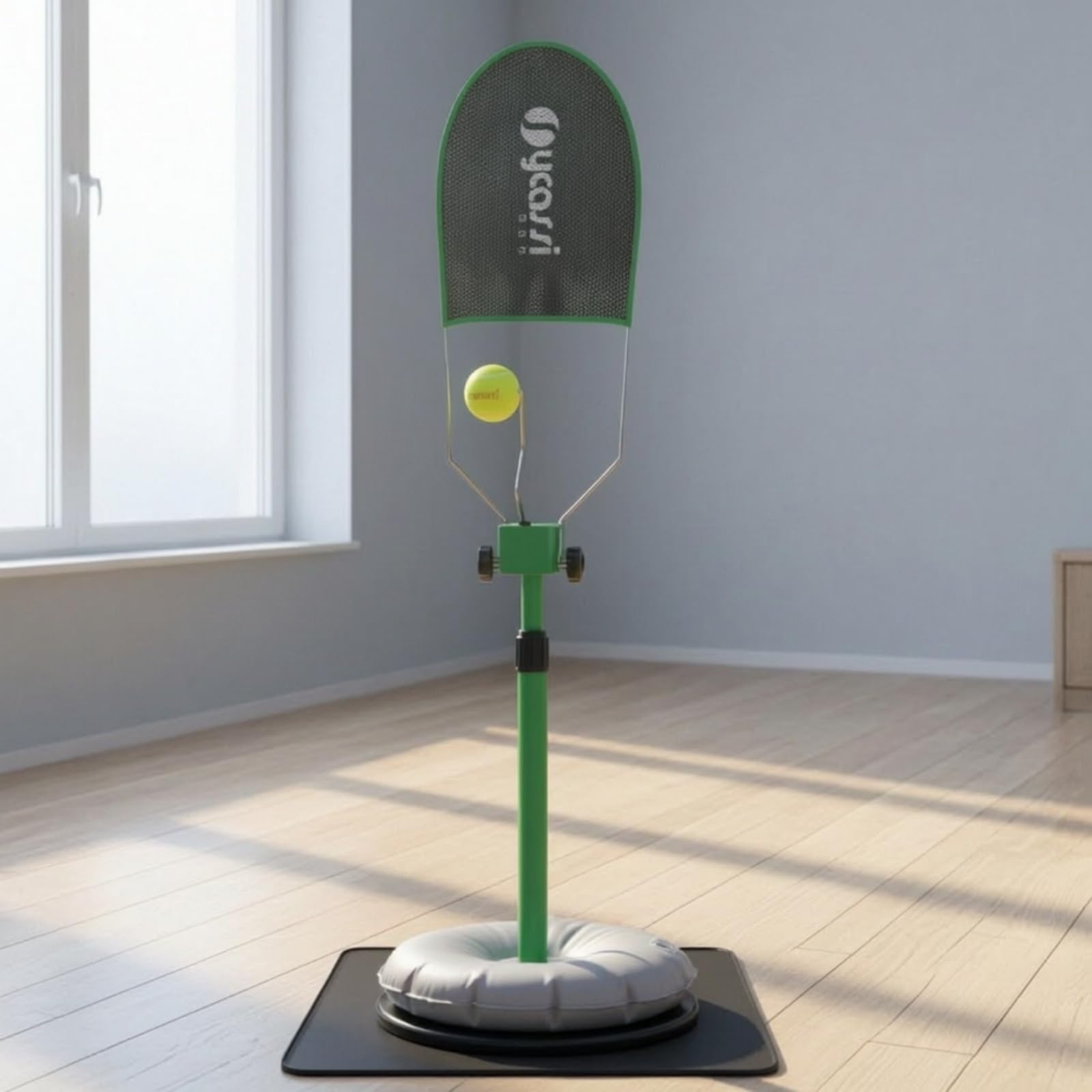Qianly Allenatore di Tennis con Base Zavorrata Regolabile in Altezza Allenatore di Rimbalzatore da Tennis Indipendente Attrezzatura per Giardino