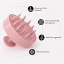 Wuze Scalp Massager Shampoo Brush with Soft Silicone Bristles (Dusky Pink) gallery image
