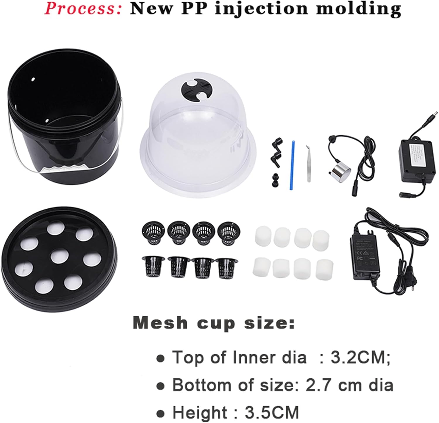 Hydroponics Seedling Cloning System Kit - 8 Holes 5L Mist Cultivating Seedling Box for Indoor and Outdoor Garden Vegetables