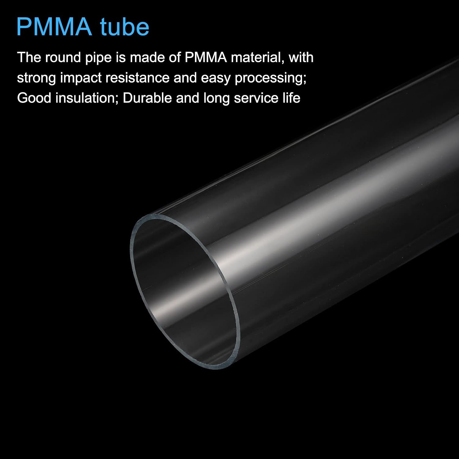MECCANIXITY Acrylic Pipe Clear Rigid Round Tube 84mm(3 5/16") ID 90mm OD 14" for Lamps and Lanterns, Water Cooling System