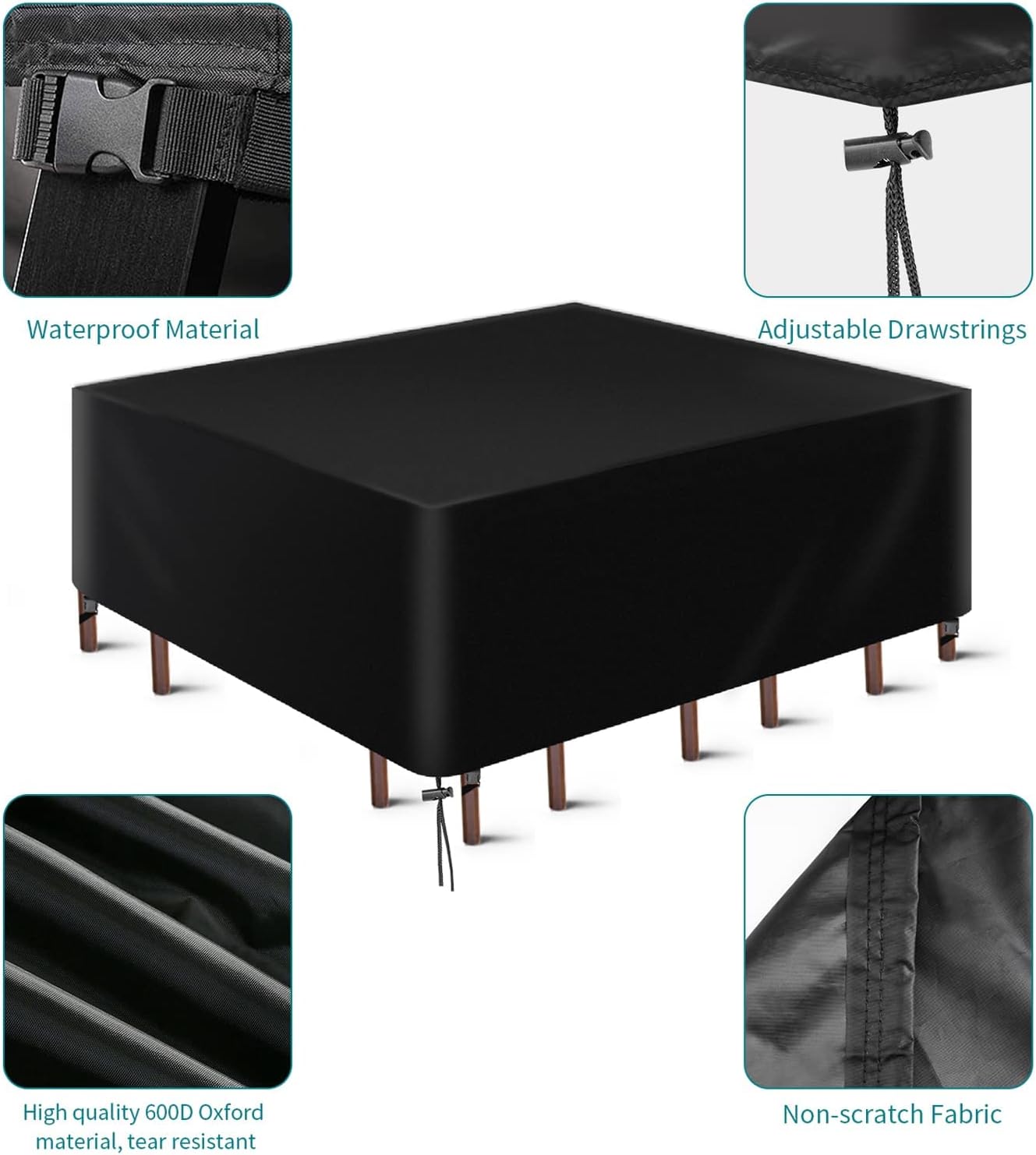 Patio Furniture Cover ,Waterproof Outdoor Sectional Couch Set Covers ,General Purpose, Outside Table and Chair Covers,Rectangular Heavy Duty Weatherproof 78"Lx62"Wx32"H