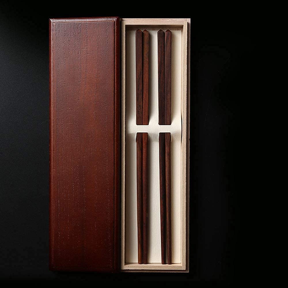 Baguettes Baguettes Réutilisables Baguettes Baguettes 2 Paires Baguettes Réutilisables Naturelles Coffret Cadeau, Baguettes Japonaises en Bois Vaisselle pour Adultes avec Boîte en(D-25Cm)
