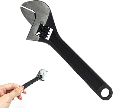 4'' Mini Adjustable Wrench, Adjustable Spanner Small Steel Wrench Compact Portable Design Max Opening 15 mm Wide Hand Repair Tool for Mechanical Car Bike Plumbing Basin