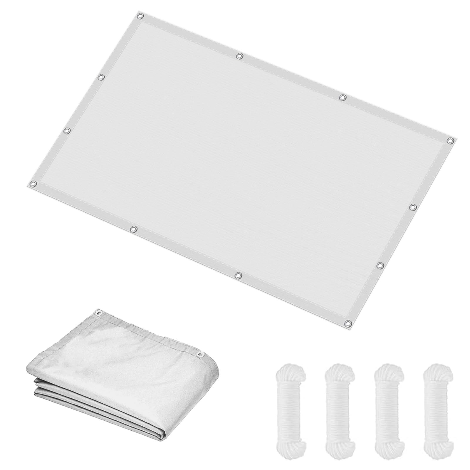 Voile d'ombrage anti 98% UV avec corde filet d'ombrage blanc extérieur