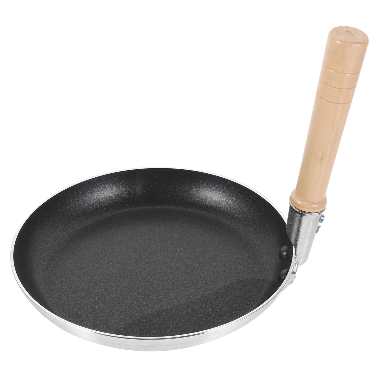 Poêle à œufs multifonction aluminium poignée bois poêle à frire pratique
