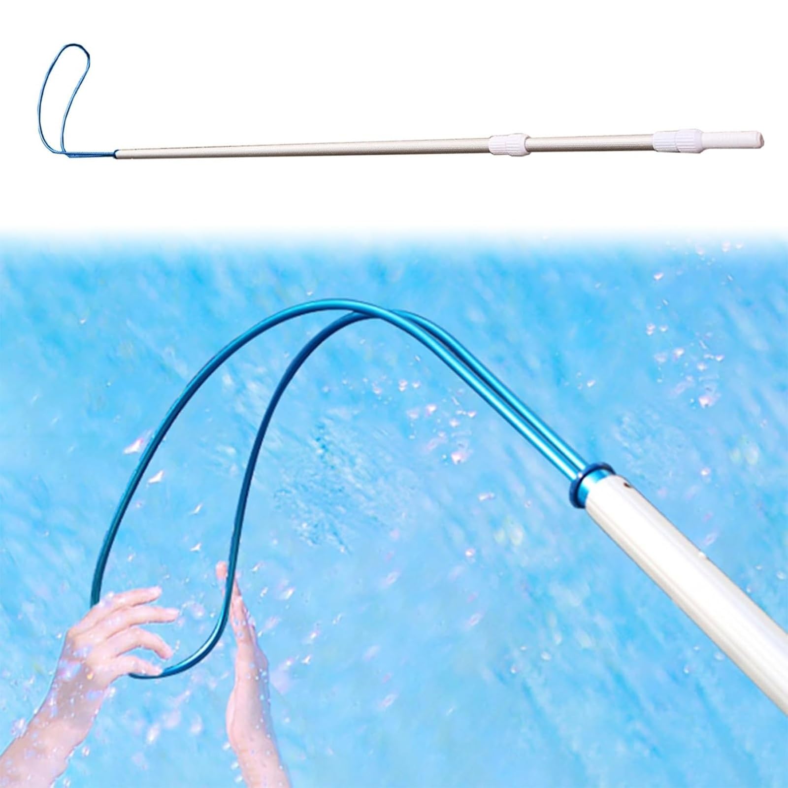 MSHGSKU Telescopic Rescue Hook for Emergency Pool Safety, Extendable Pole to Assist Struggling Swimmers and Prevent Drowning