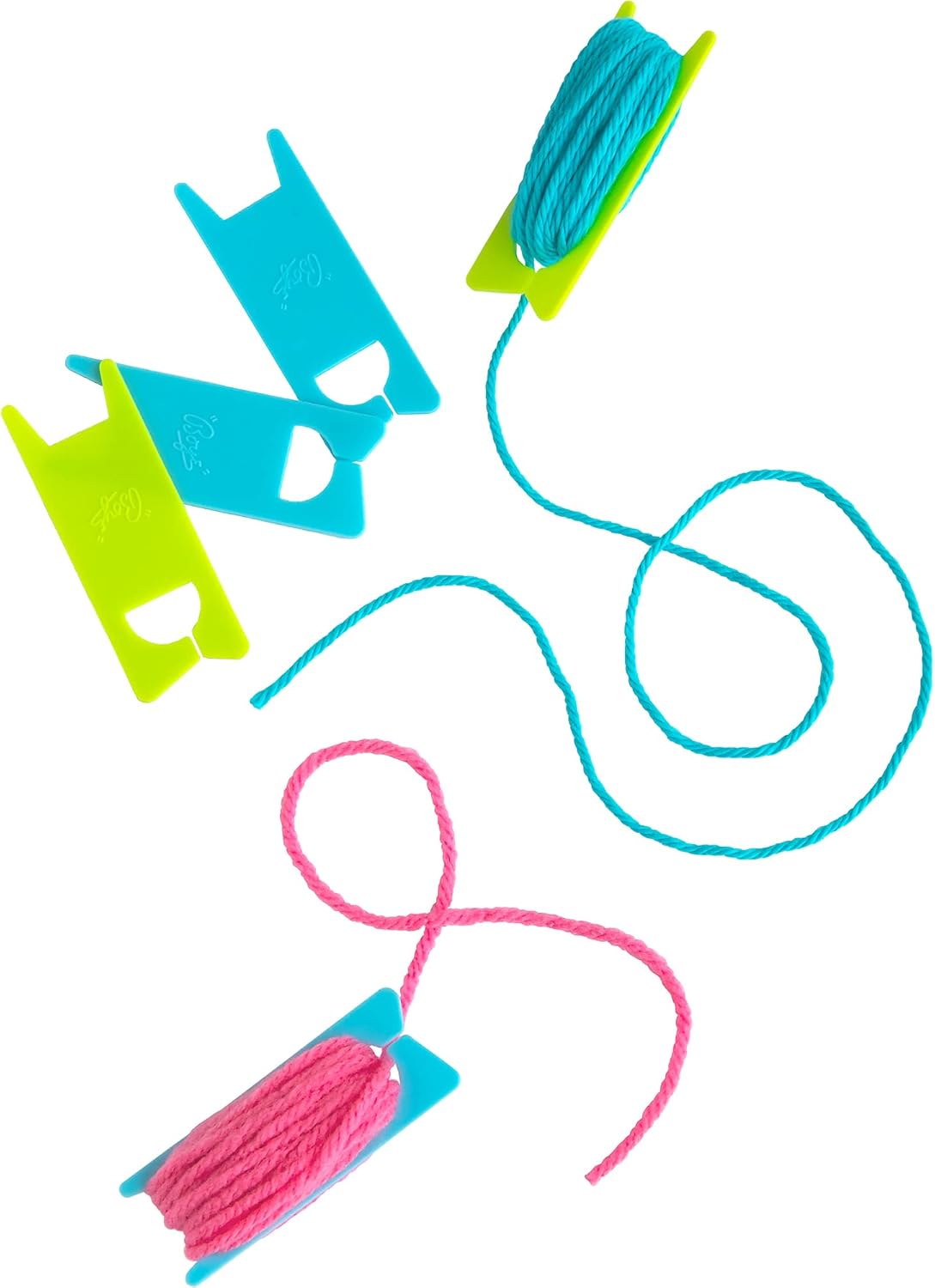 Boye Light and Medium Weight Yarn Bobbins for Knitting and Crochet, 2.625" Long, Cool Blue and Green 7 Piece