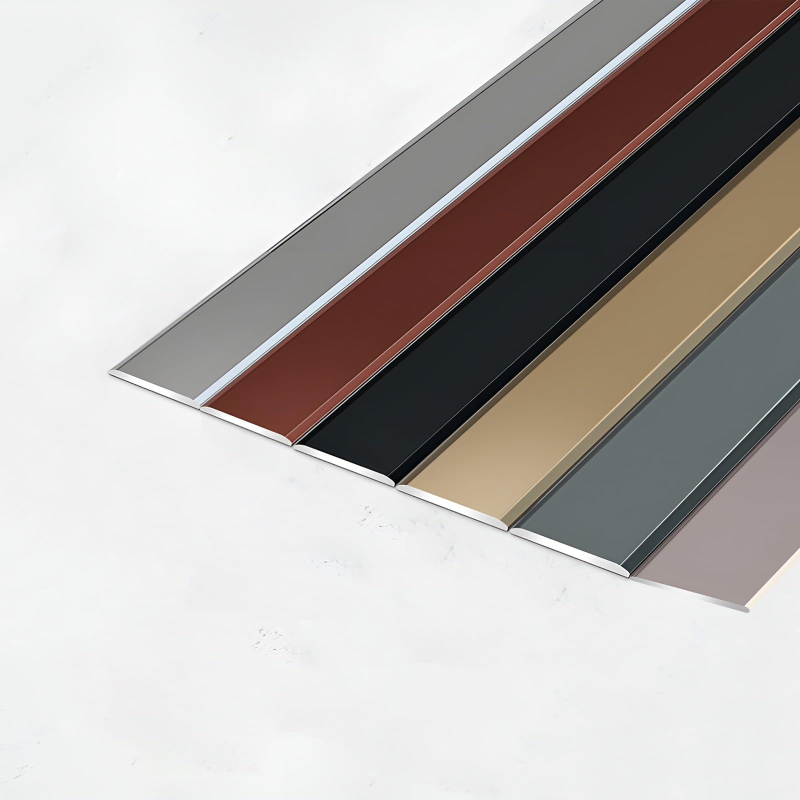 Profilo Transizione Pavimento Autoadesivo - Alluminio Anodizzato Grigio Ferro 3.5cm - Foto 7