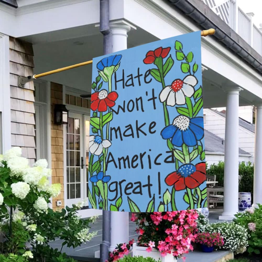Hate Won't Make America Great Flag 3x5 Double Sided Be Kind Equality Feminist Women Rights US American Flags Garden Sign Outdoor Decoration