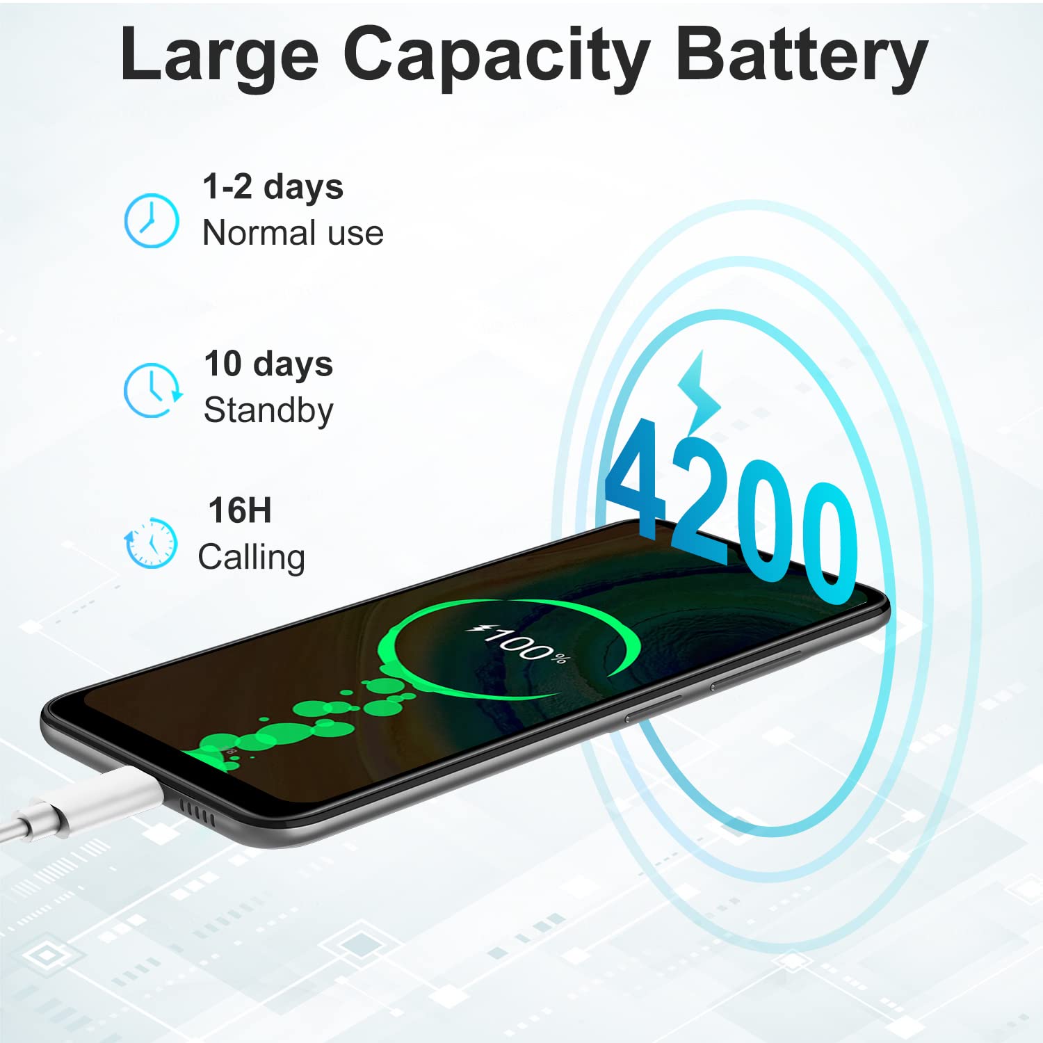 DOOGEE X98 SIMフリー スマホ 8GB+16GB 6.52インチ DOOGEE X98 Mobile Phone, Android 12, 6.52 Inch HD+ Screen, 4200