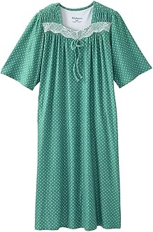 Silverts Open-Back Hospital Gowns for Women – Comfortable, Easy Dressing for Seniors & Patients - Milk Silk Lace 2/3 Sleeve
