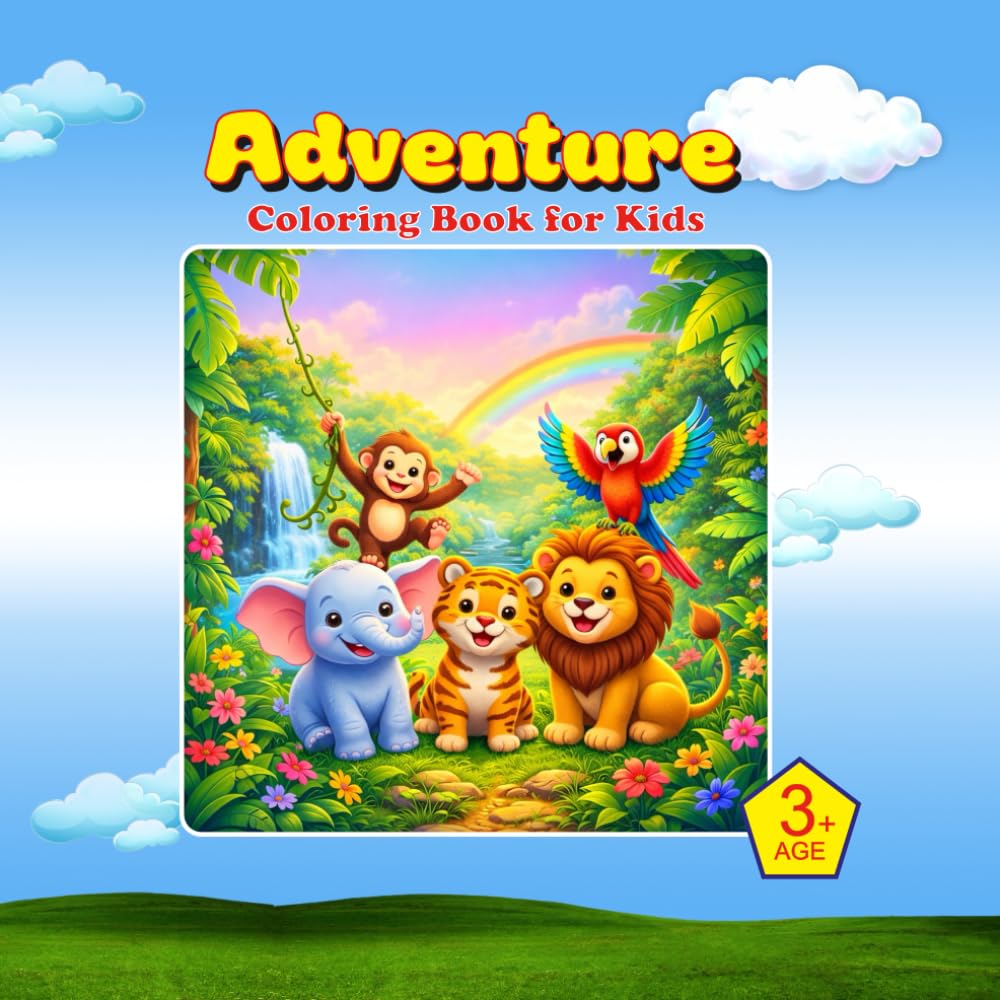 Adventure Coloring Book for Kids: Fun Travel, Jungle, Space & Explorer Coloring Pages for Boys and Girls Ages 4–8