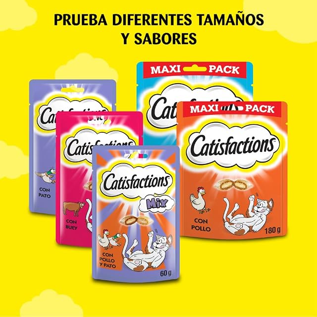 Foto 7 de 8 de Catisfactions Premios para Gatos, Sabor Pollo, Maxipack (Pack de 4 x 180g)