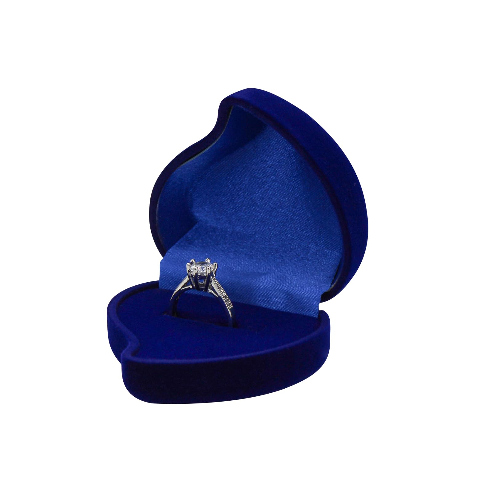 FuninCreaFuninCrea Velvet Ring Box Single Ring Holder Jewellery Gift Boxes  Heart-Shaped Wedding Ring Box Small Engagement Ring Box for Marriage