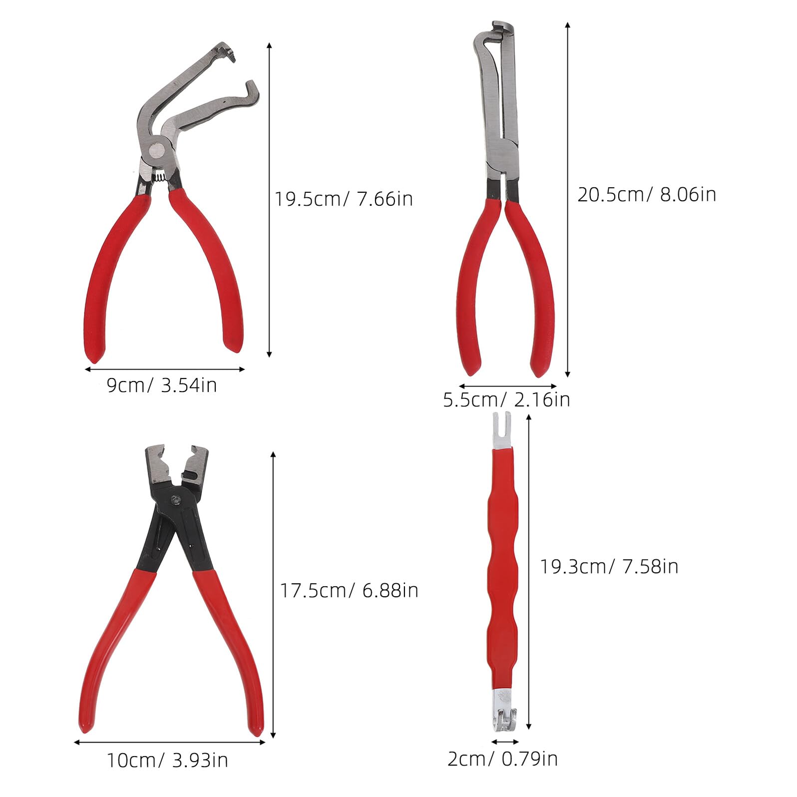 ORFOFE Pinze Disconnessione Elettrica Auto con Impugnatura Ergonomica Doppia Punta Adattabile e Design Compatto per Auto Camion e SUV Strumenti Completi per Rimozione Connettori e
