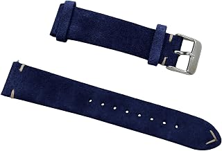 Leather Watch Strap, Hand-Stitched Suede Watch Band,Vintage Replacement Quick Release Strap for Men Women
