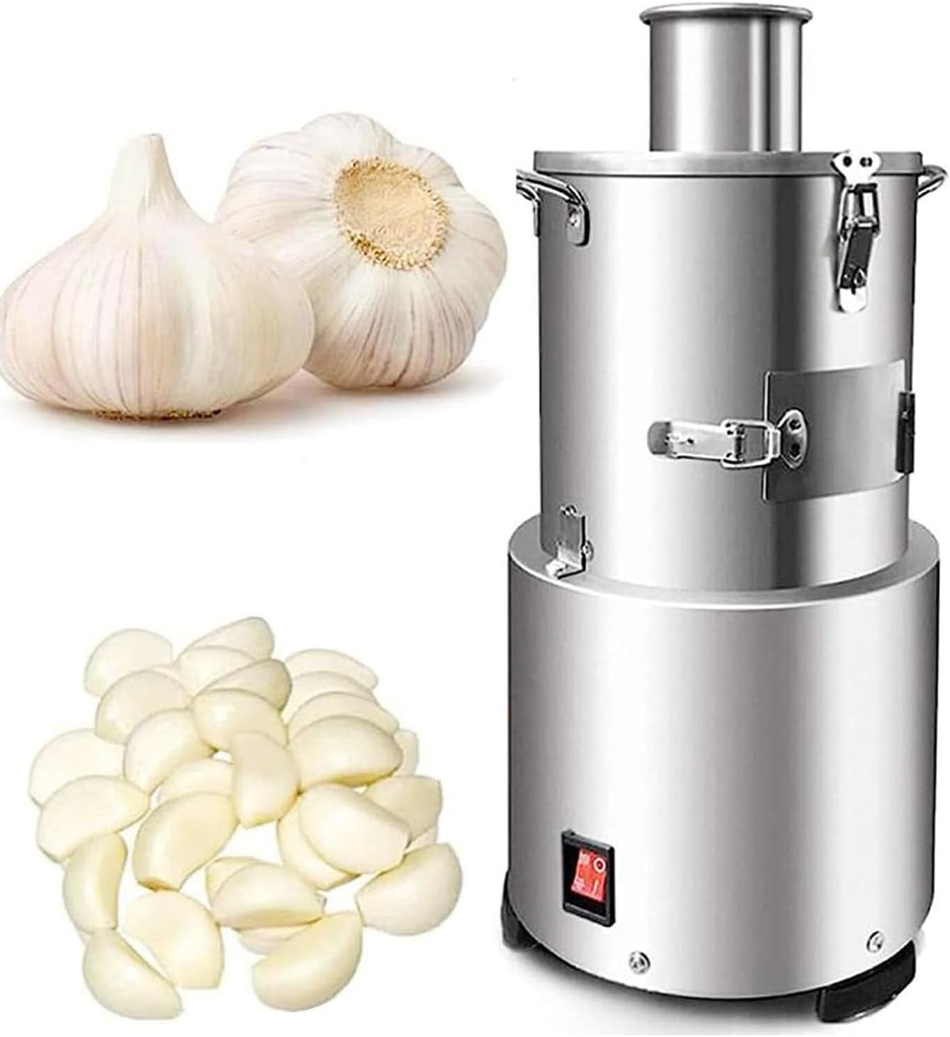 Commercial Electric Garlic Peeler, Garlic Cloves Peeling Tool, Stainless Steel Whole Garlic Peeler Machine for Restaurants Barbecue Shops Canteen Hotels,110V
