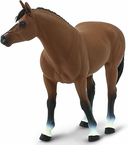 Miniatura 6 de Safari Ltd. American Quarter Horse Gelding Figurine - Figura de modelo realista de 5 pulgadas, juguete educativo para niños, niñas y niños a partir