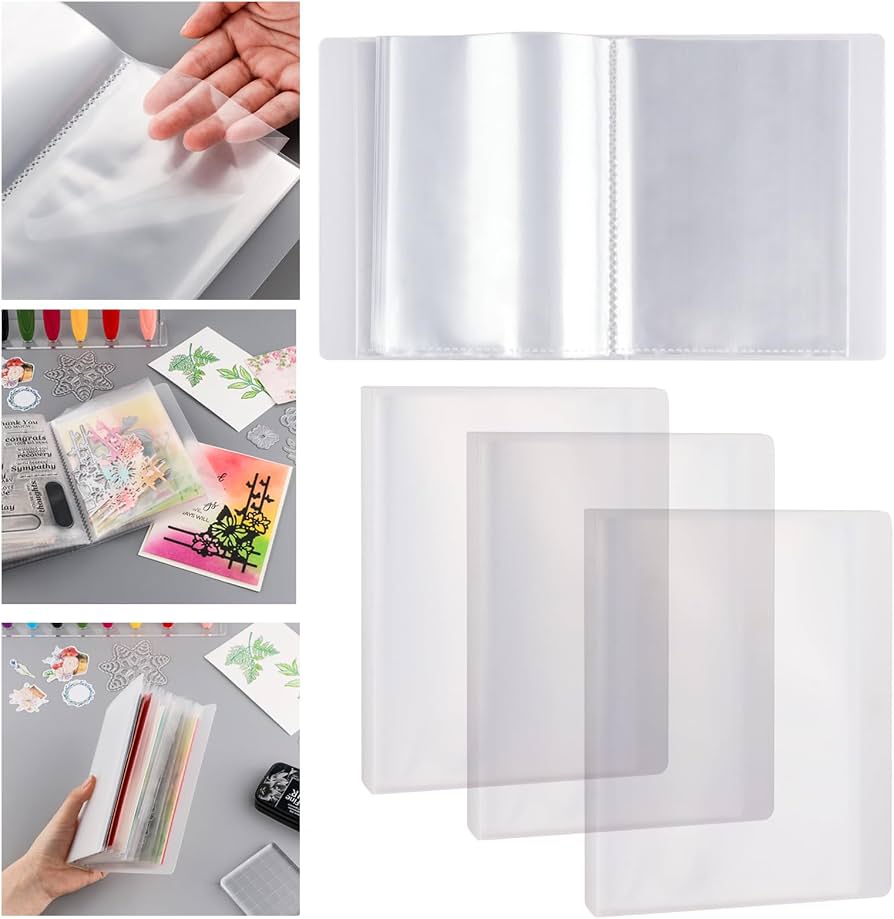 3er Set 120 Seiten A6 Klarsichtstempel Aufbewahrung Prägeordner Aufbewahrung Foto Aufbewahrung Album Siegelbeutel Ordner Aufbewahrungstasche für DIY Scrapbooking Kunsthandwerk Sammeltaschen Küche, Haushalt & Wohnen