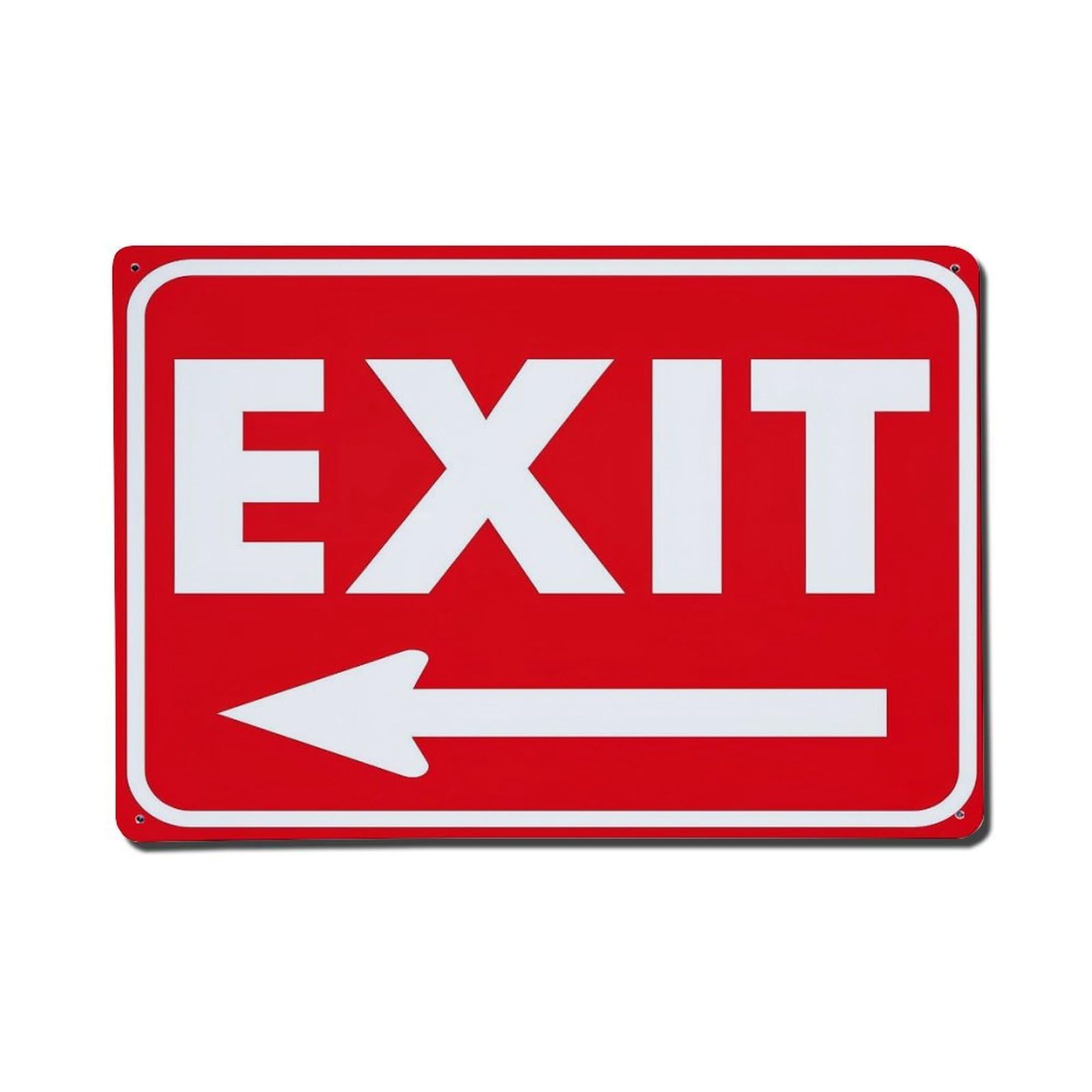 Jdfenggu Vintage Red Exit Sign With Arrow Retro Metal Tin Sign, Metal Poster For Bar, Home, Man Cave, Kitchen, Laundry Room Art Decor 8X12 Inch