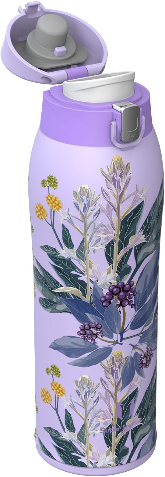Super Sparrow Water Bottle Stainless Steel - Travel Mug - 750ml - Insulated Metal Water Bottle - BPA Free - Leakproof Drinks Bottle