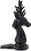 Vista 3 de Tope de Puerta de Hierro Fundido con Diseño de Ciervo, Acabado Negro, 1.04 kg