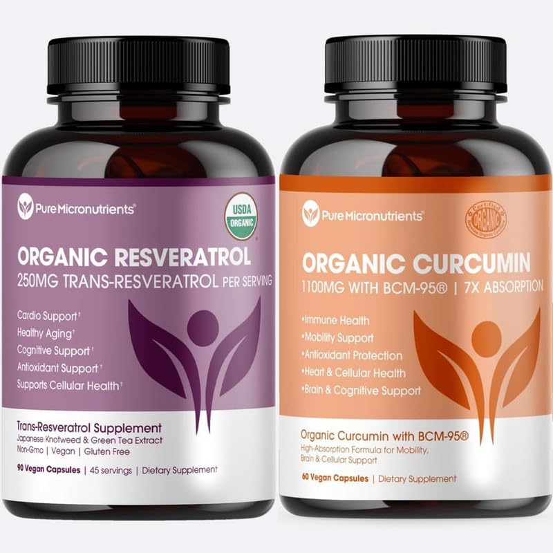 Evorina Pure Micronutrients Immunity and Heart Bundle – Organic Resveratrol + Organic Turmeric Curcumin with BCM-95 - Advanced Antioxidant, Longevity Support Supplements | High Strength Herbal Supplement | Clean Label Ayurvedic Wellness-image-46