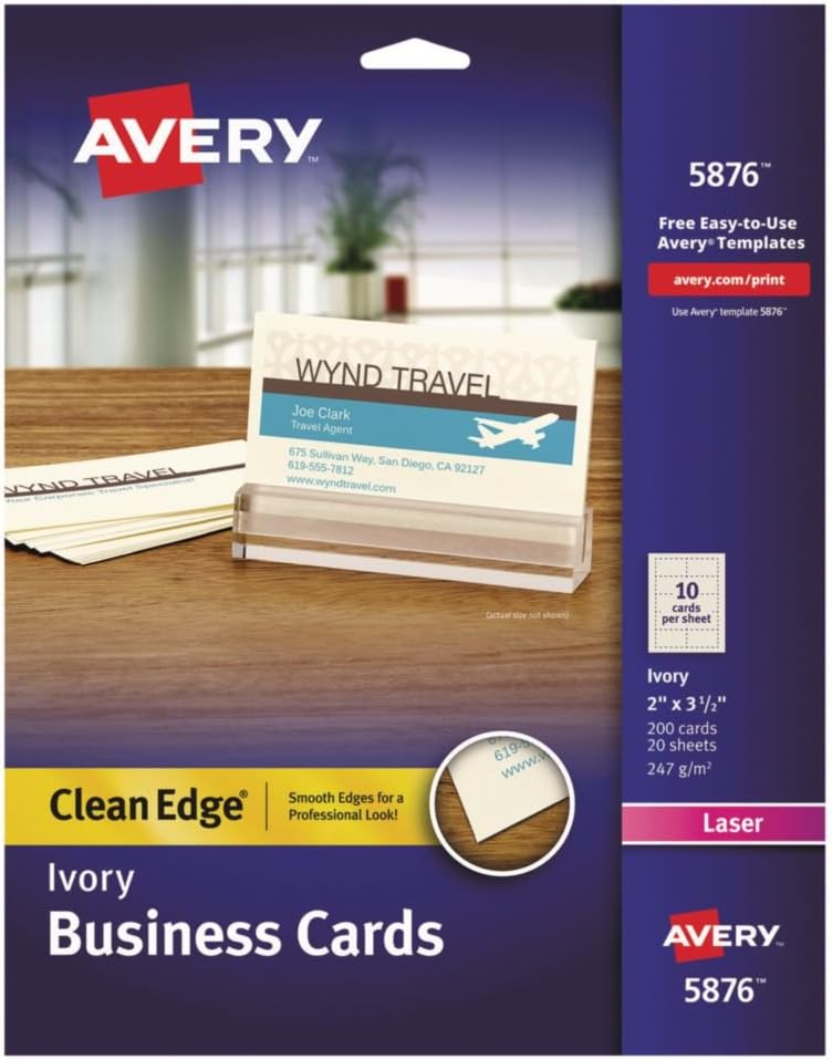 Amazon.com : AVE8877-8 1/2 x 11" - Avery® Two-Side Clean Edge Printable ...