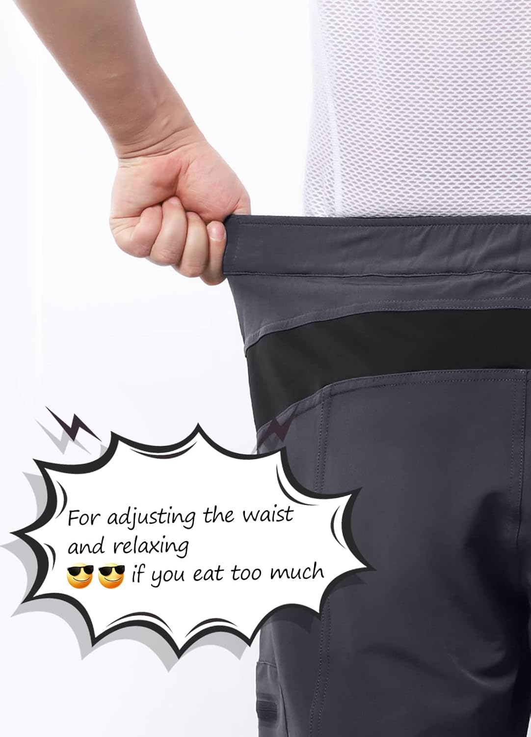 BERGRISAR Men's Cycling Shorts Loose Fit Mountain Bike Shorts with 6 Pockets - Image 3