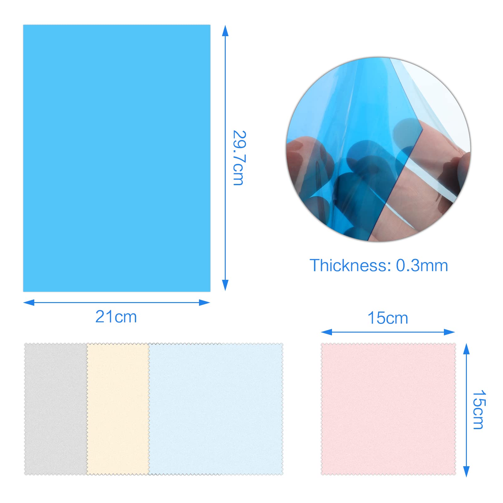 11 Filtres De Couleur PVC Pour Éclairage - 29.7x21cm - 11 Couleurs + 4 Chiffons - Scène, Fête, Film, DJ