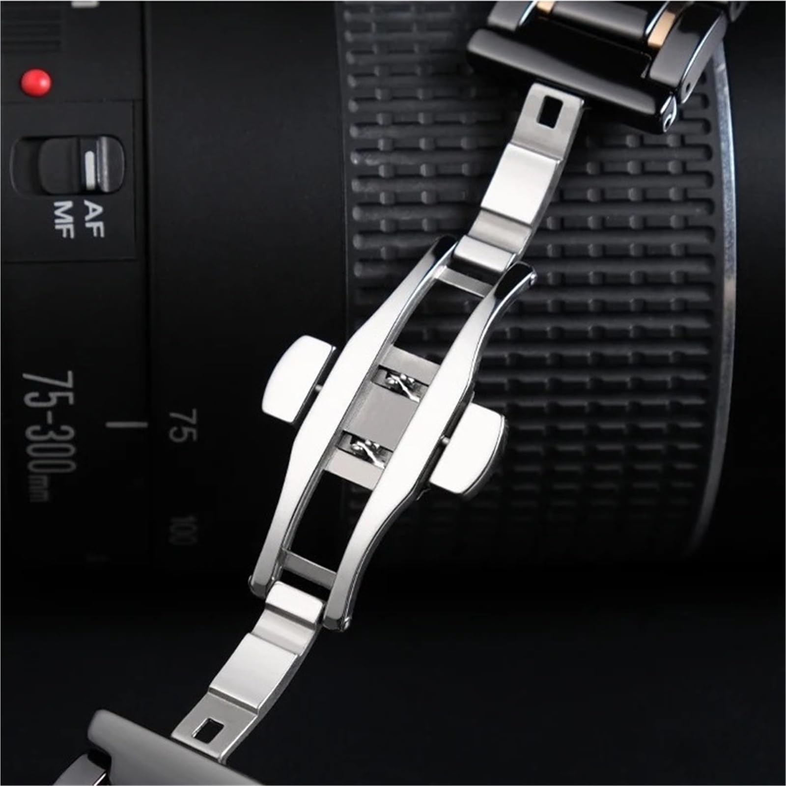 Keramik-Uhrenarmband, 18 mm, 20 mm, 22 mm, Schnellverschluss, Metall-Uhrenarmbänder, universell verstellbar