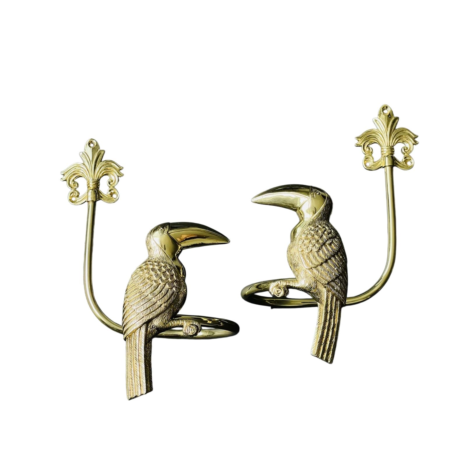 Curtain Holders, 2 Pack Brass Decorative Curtain Holdbacks for Wall Curtain Drapery