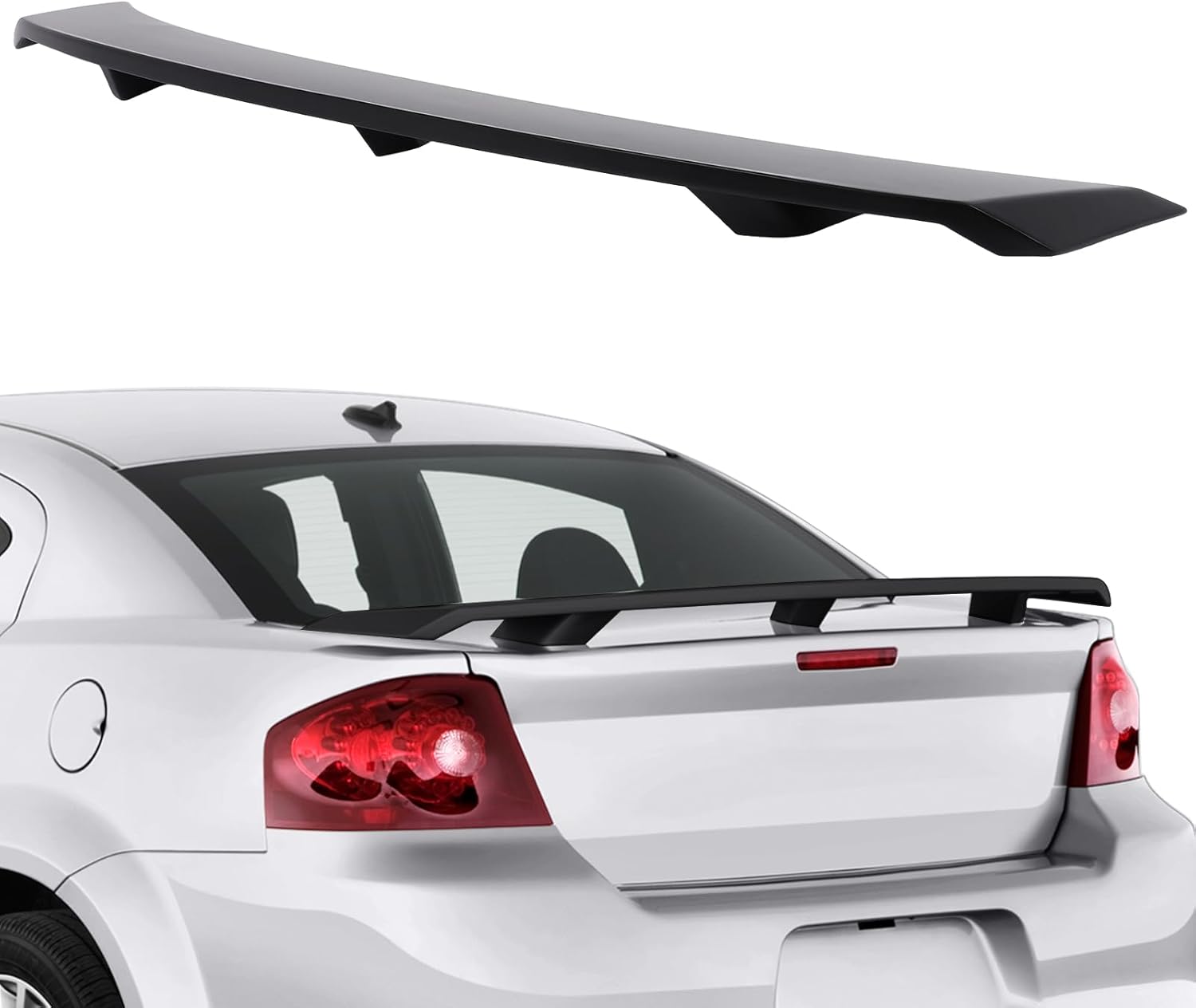SCITOO Rear Trunk Spoiler Wing Compatible with 2008-2014 for Dodge Avenger Body Kit Matte Black