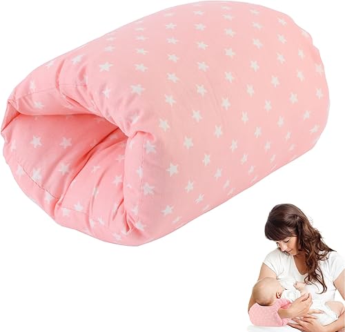 Almohada de brazo de lactancia con cinta mágica desmontable, almohada de brazo de lactancia de botella de algodón suave para recién nacido,