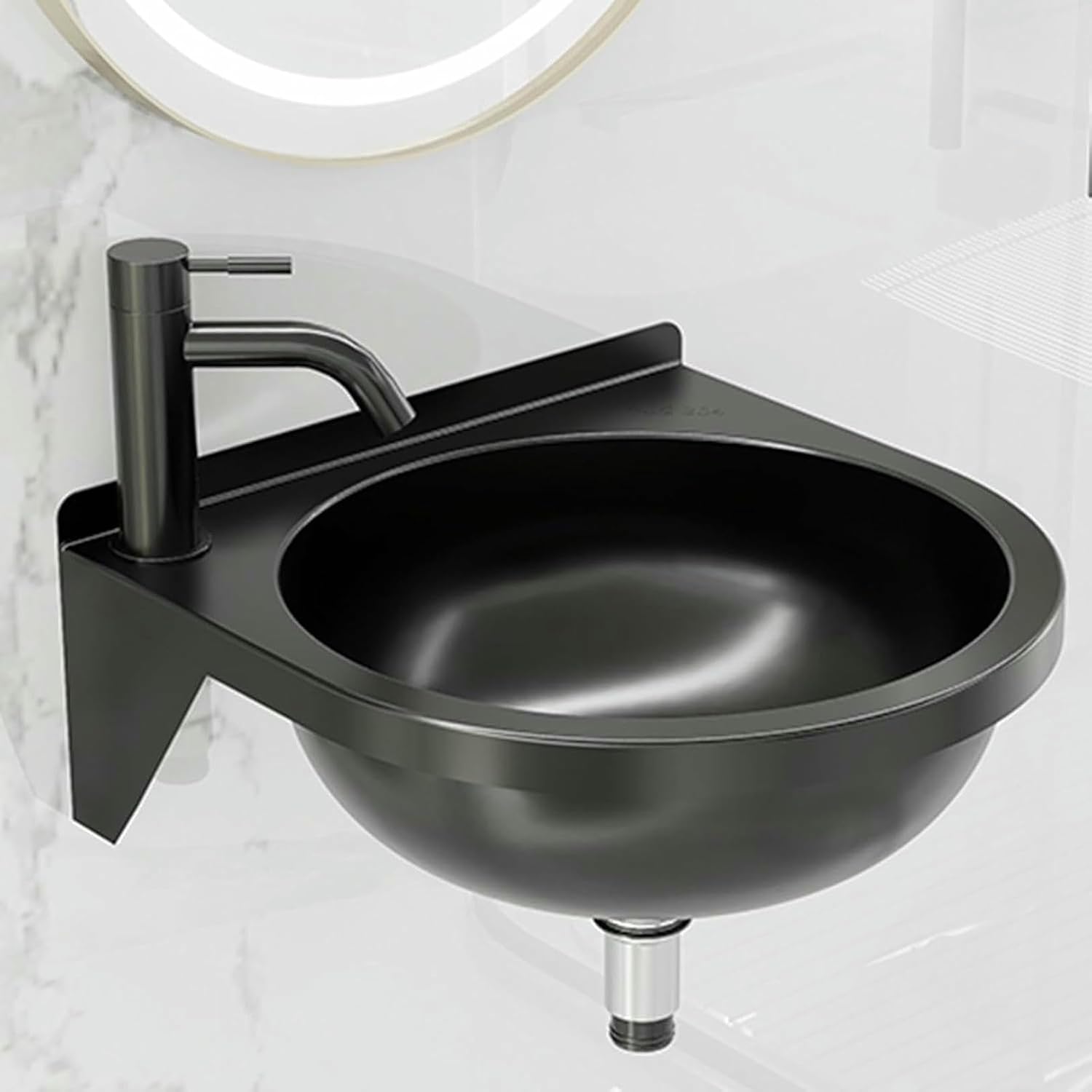 Wall Mounted Small Corner Bathroom Vanity Stainless Corner Bathroom Sinks Modern Vessel Sink with Overflow Toilet Sink Corner Bathroom Sink