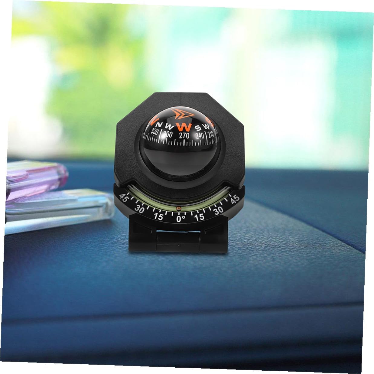 Veemoon 2pcs Auto Compass with Inclinometer for Dashboard, High Precision Car Navigation Compass Ball, Vehicle Surface Mount for Outdoor Travel and Camping