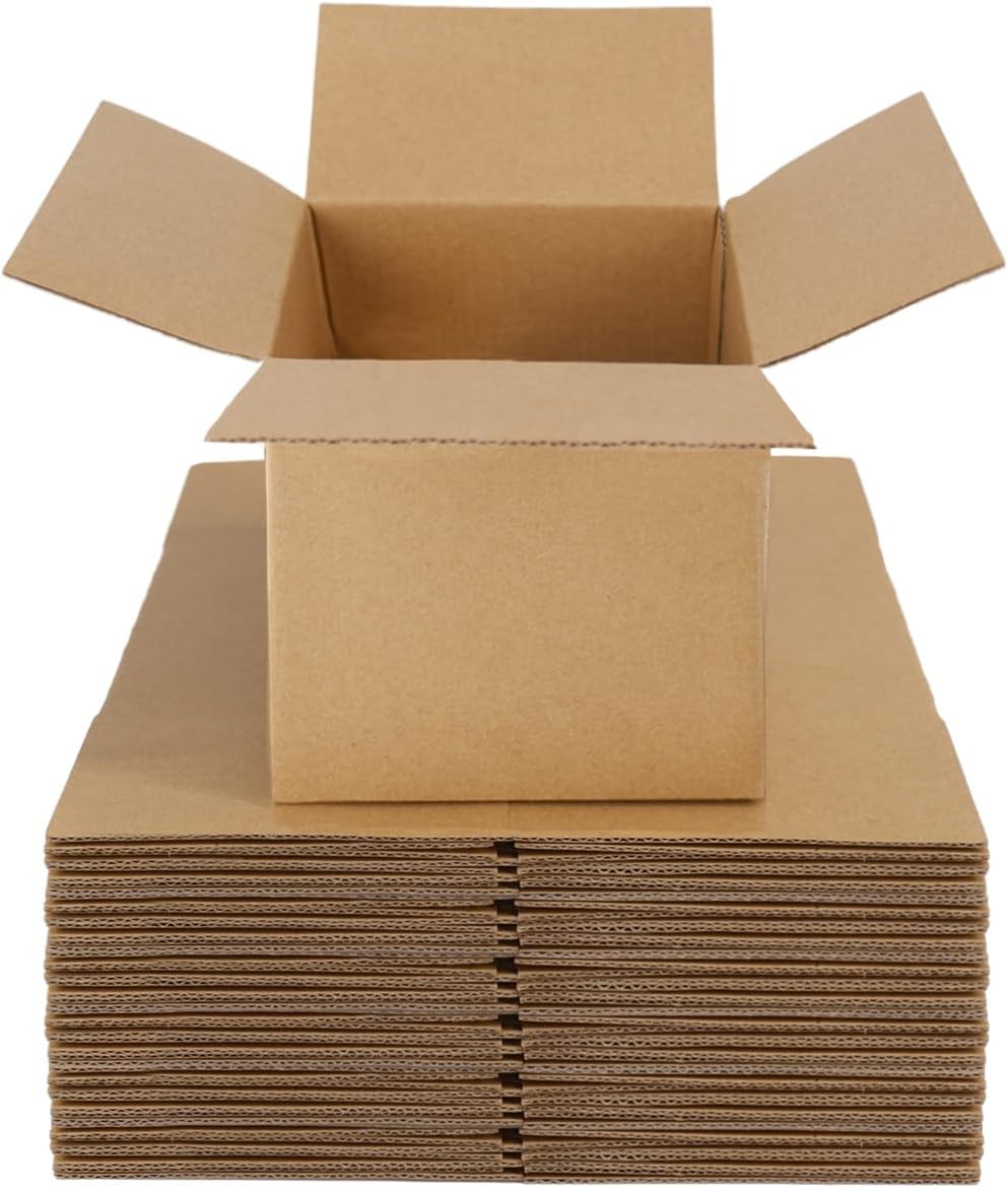 HAOSONIC Shipping Boxes 4x4x4 Inches 25 Packs Corrugated