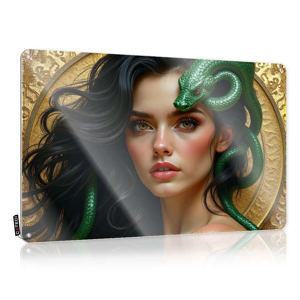 Vintage Wall Art Hippie Decaor Accessories A Woman With Green Snakes In Her Hair. - Vintage Wall Decor For Bars(30X40CM)