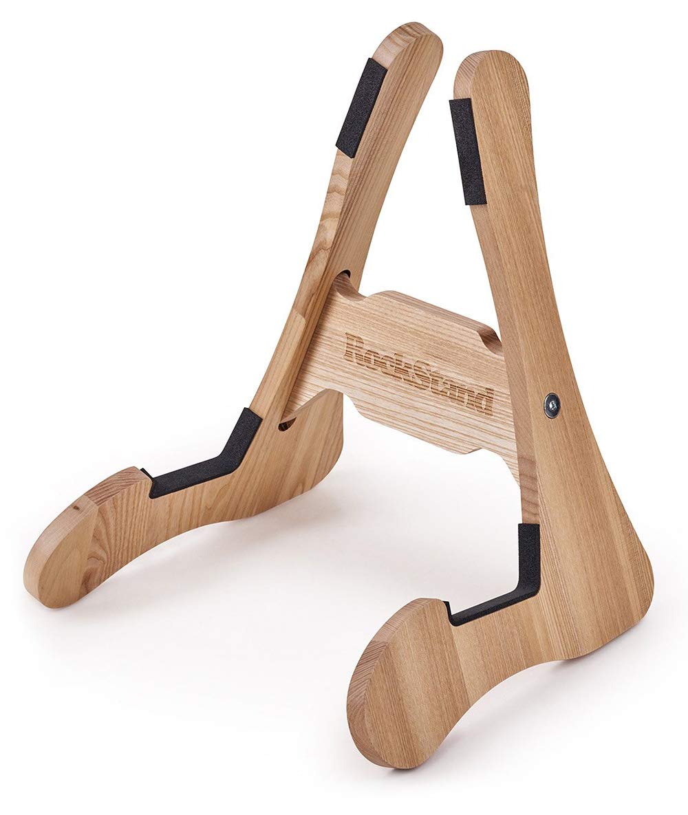 RockStand Wood A-Frame Stand - for Electric Guitar & Bass - Natural Oak Finish