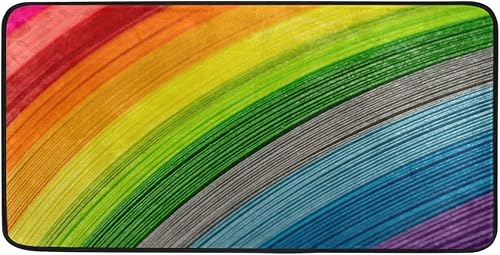 Miniatura 7 de Tapete de cocina de 39 x 20 pulgadas, color negro sandía, suave, tapete de baño, antideslizante, para decoración del hogar