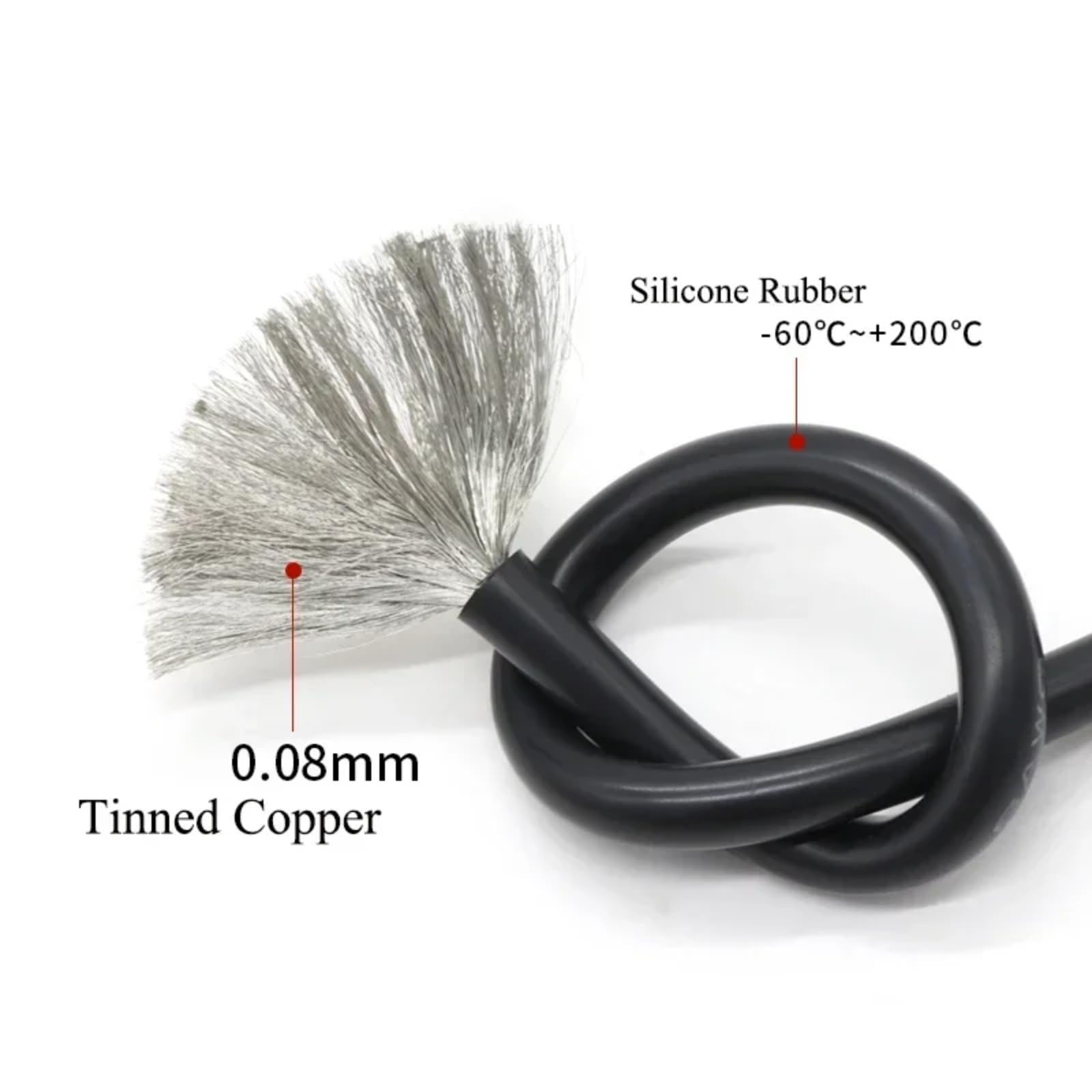 Cable resistente al calor 1M/5M 30 28 26 24 22 20 18 16 15 14 13 12 10 AWG alambre de silicio ultra suave cobre (PURPLE; 1m; 26 AWG)