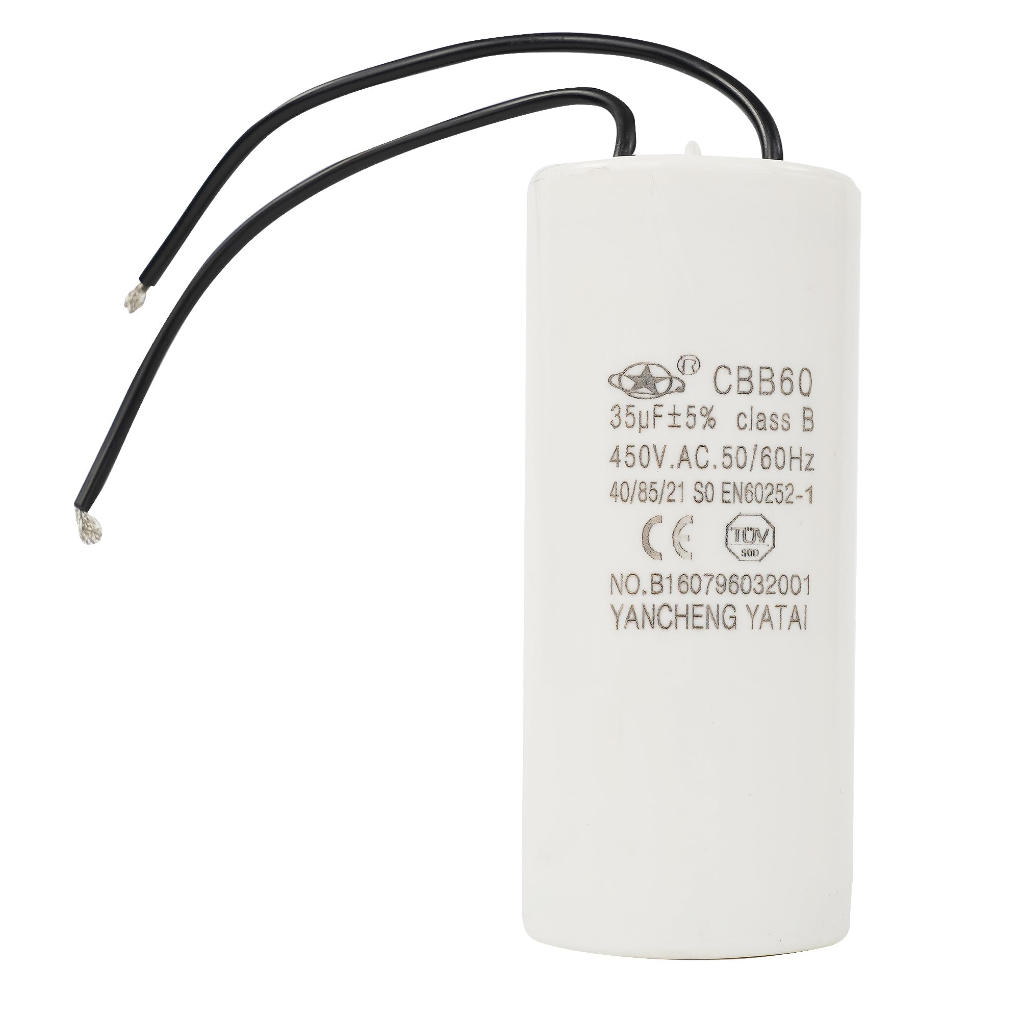 YATAI CBB60 Capacitor 35uF 450V AC, Motor Run Capacitor, Polypropylene Film, Cylindrical 1.97 x 3.74 in, for AC Motor, Air Compressor, HVAC, and Blower Replacement