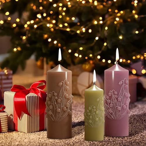 Miniatura 3 de 2 moldes de silicona para velas, cilindros con flores, moldes de resina de silicona de cristal para fundición de resina epoxi UV, manualidades,