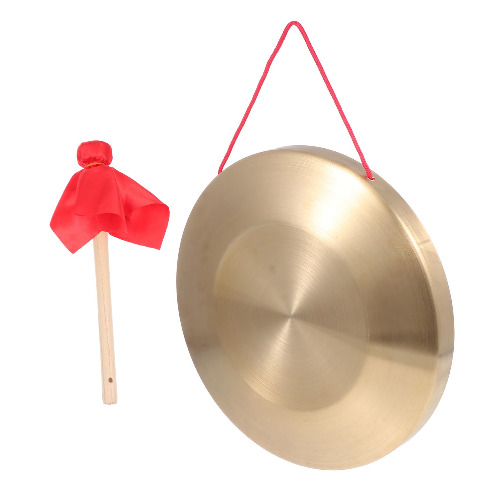 Hand Gong Cinese con Martello, Lega di Acciaio e Rame, Set da 1 Pezzo | Gong Tradizionale Cinese, Finitura Oro, Lucidatura Manuale, Strumento Percussione, Presa Confortevole per Ragazzo Ragazza