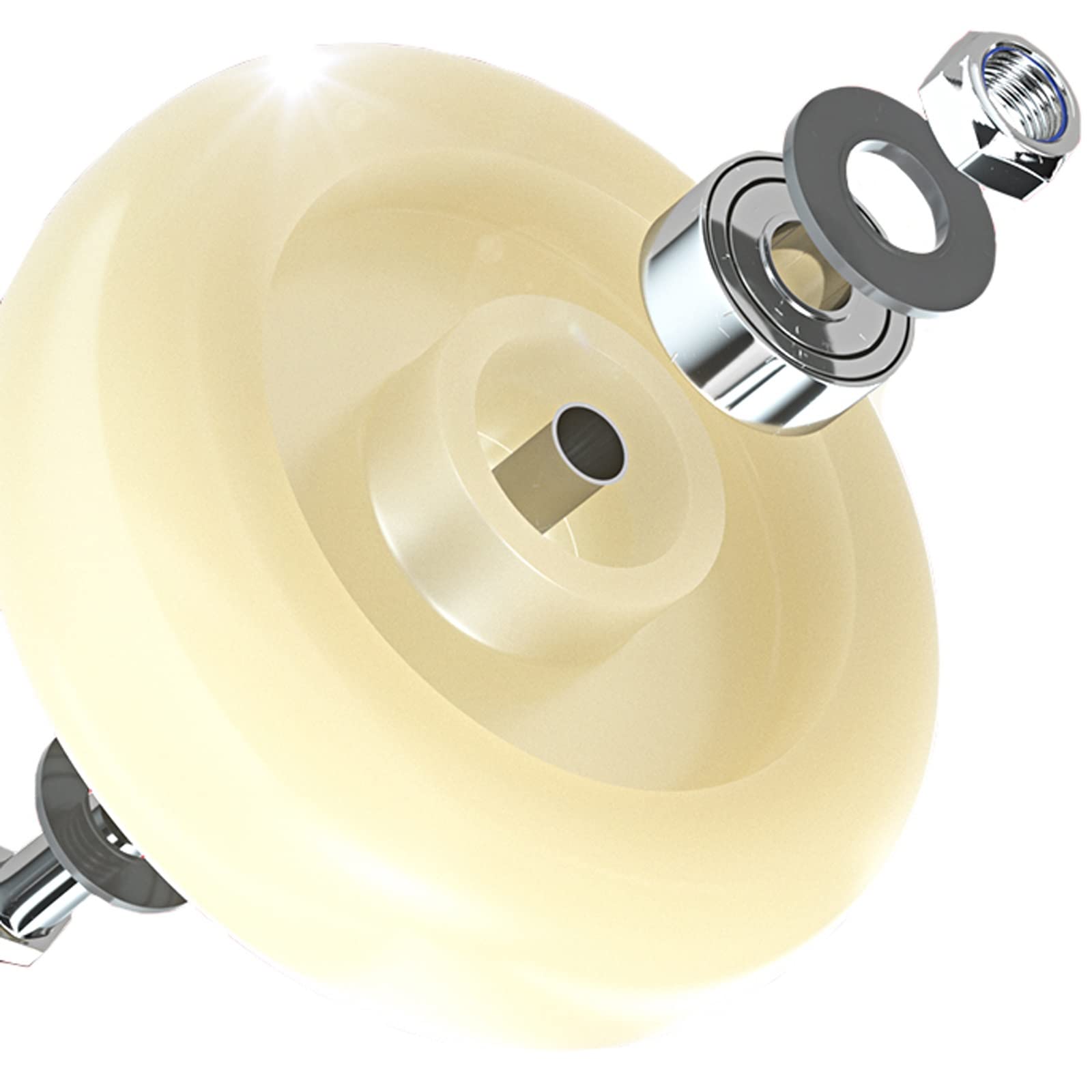 Set di 4 Ruote piroettanti silenziose in Nylon Resistente per carrelli industriali, con Freno e Cuscinetti a Sfera, Ideali per banchi da Lavoro, mobili e Uso Commerciale.