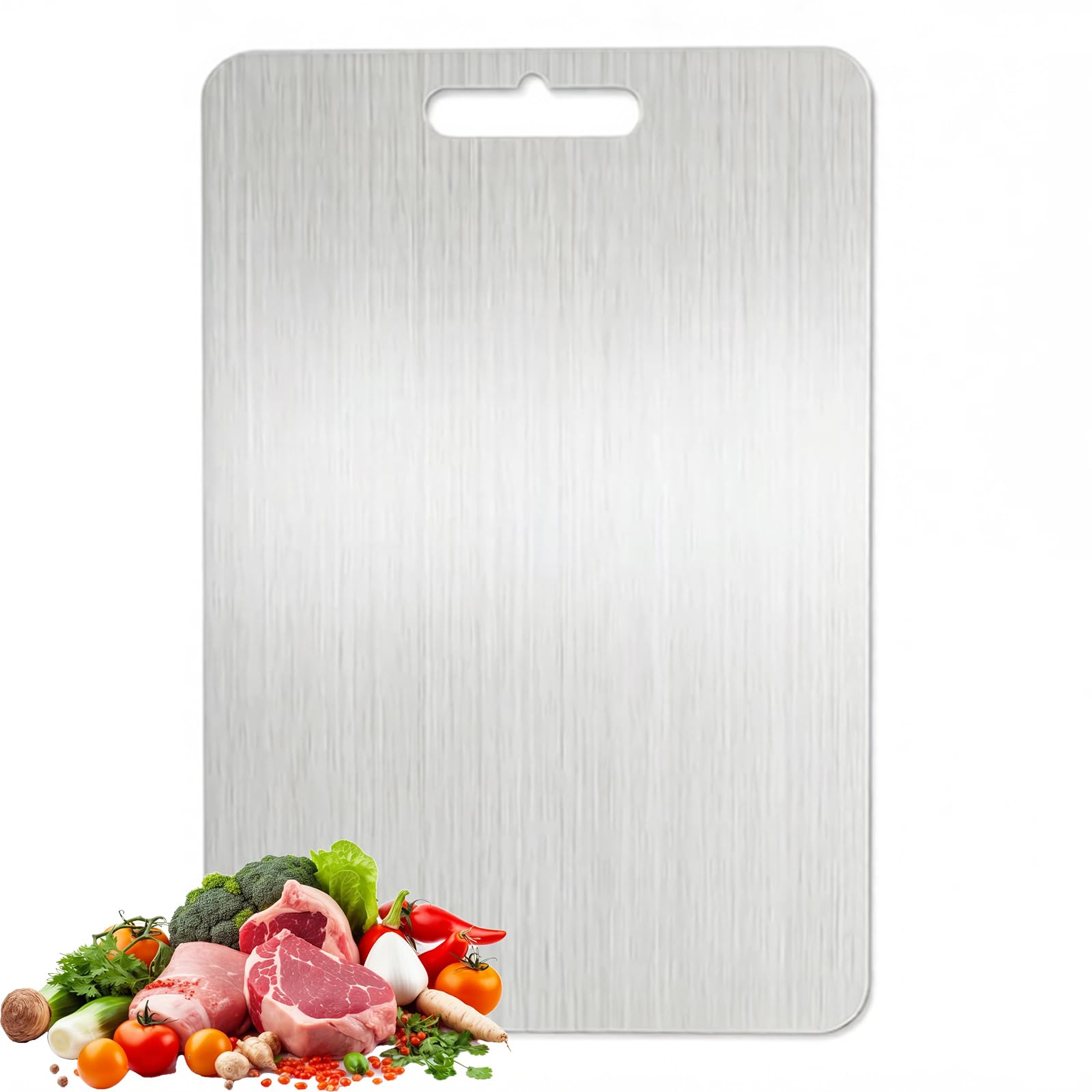 Tabla de cortar de titanio, 100 % calidad alimentaria, antiadherente, duradera, fácil de limpiar, para frutas, carne, verduras, cocina (39 x 28 cm)